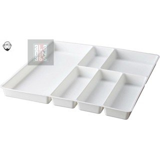 STÖDJA Cutlery tray, white, 51x50 cm (สเติดย่า ถาดเก็บช้อนส้อม 6 ช่องสีขาว ขนาด 51x50 ซม. )