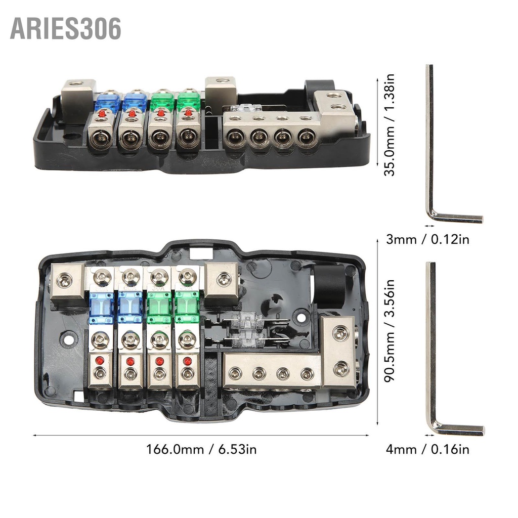 aries306-บล็อกฟิวส์จ่ายไฟ-4-ทาง-สําหรับรถยนต์-รถบรรทุก-รถพ่วง-utv-เรือ