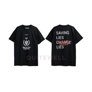 พร้อมส่ง ผ้าฝ้ายบริสุทธิ์ QWT93-1 WTP BLACK เสื้อยืดสีดำ T-shirt