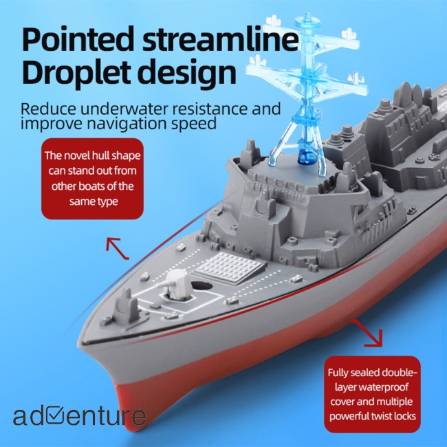 adven-เรือรบจําลอง-เรือรบความเร็วสูง-ขนาดเล็ก-2-4-กรัม-พร้อมรีโมตคอนโทรล-ของเล่นสําหรับเด็ก