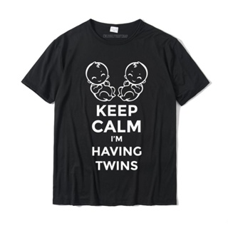 [พร้อมส่ง] รักษาความสงบ I&amp;#39; m Having Twins Maternity เสื้อยืด ผ้าฝ้าย สําหรับผู้ชายตั้งครรภ์