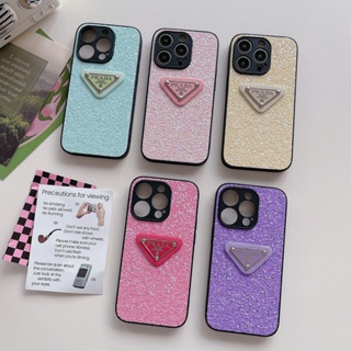 เคสป้องกันโทรศัพท์มือถือ แบบแข็ง ลายกลิตเตอร์ สีชมพูแคนดี้ สําหรับ iphoe 14 13 12 Pro Max Half Pack 14pro 13pro 12pro