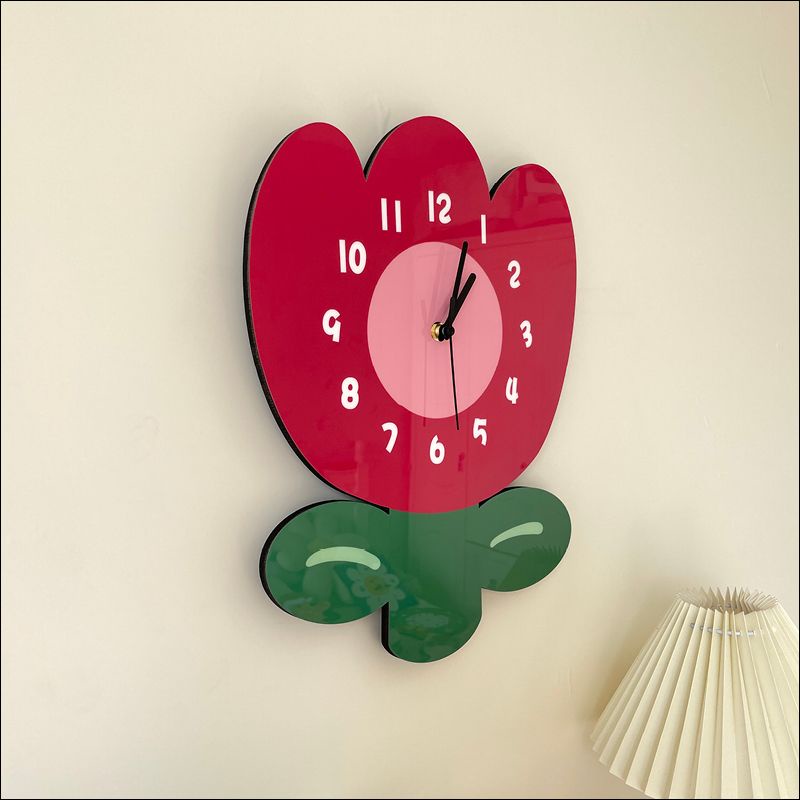 นาฬิกาแขวนผนัง-ลายการ์ตูนดอกทิวลิปน่ารัก-ของแท้-แบบสร้างสรรค์-ไร้เสียง-สําหรับตกแต่งบ้าน-ห้องนั่งเล่น-ร้านค้า