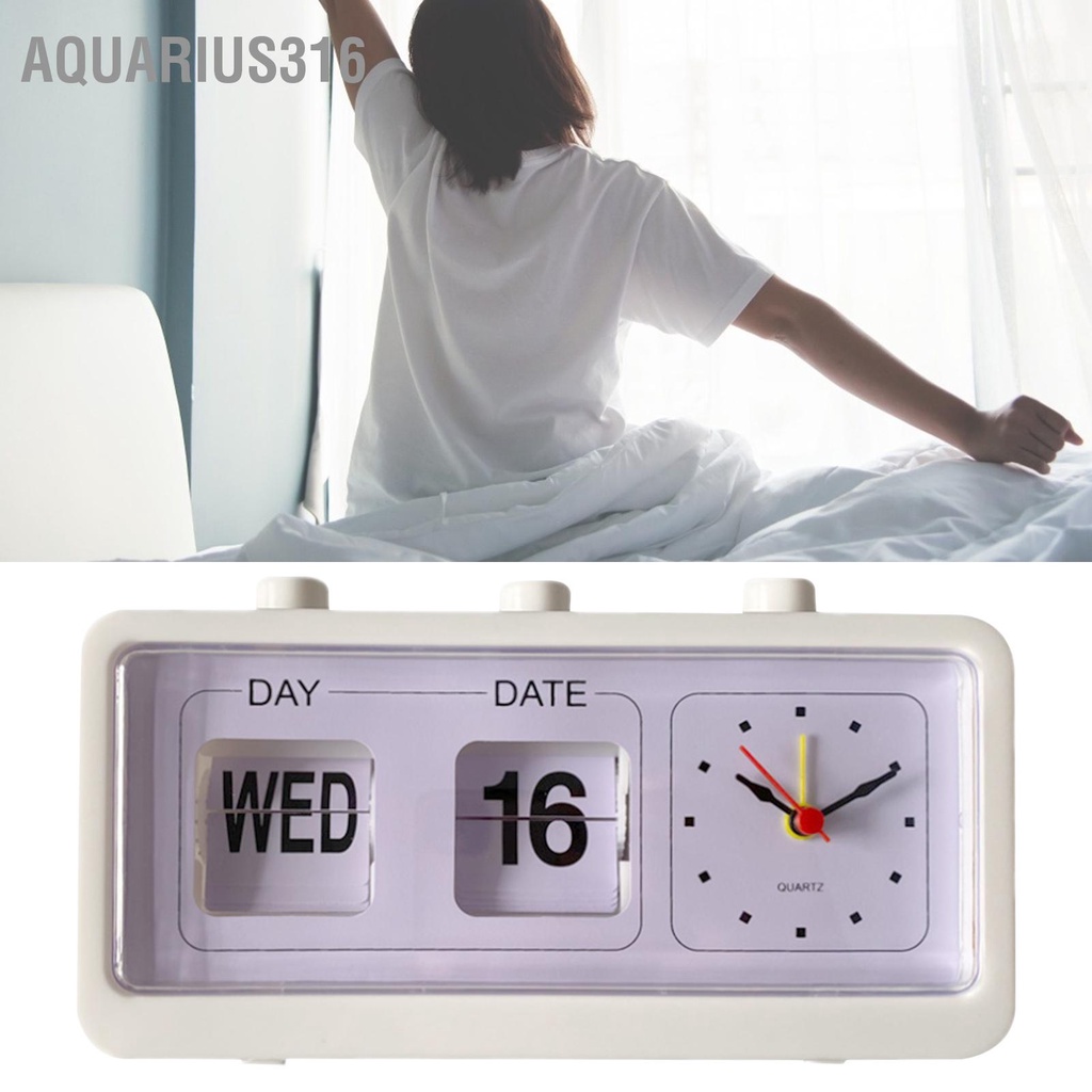aquarius316-นาฬิกาปลุกตั้งโต๊ะตั้งโต๊ะคู่มือกระโดดปฏิทินนาฬิกาปลุกตั้งโต๊ะสำหรับสำนักงานห้องทำงาน