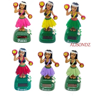 ALISONDZ ตุ๊กตาฟิกเกอร์ Hula Dancer Swinging Bobble Hawaiian Hula Girl พลังงานแสงอาทิตย์ ของเล่นสําหรับเด็ก