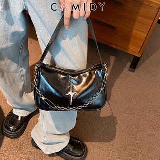Camidy Niche ออกแบบกระเป๋าใต้วงแขนของผู้หญิงพื้นผิวหมุดดาวใหม่ทั้งหมดตรงกับกระเป๋าถือสายโซ่สาวร้อน
