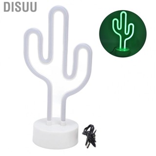 Disuu Cactus Neon Light  Wall Decor USB Charging Unique for Bedroom Christmas Party Living Room