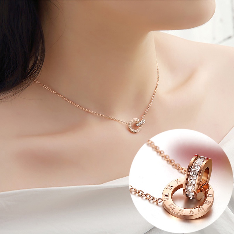 ใหม่-สร้อยคอทอง-18k-จี้เพทาย-หรูหรา-แฟชั่นสําหรับผู้หญิง-xl-23043-2023