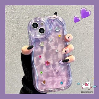 เคสโทรศัพท์มือถือนิ่ม ขอบโค้ง ไล่โทนสีม่วง 3D พร้อมสติกเกอร์เพชร สําหรับ Redmi 10A 10C A2 9 10 9T 9A A1 9C NFC Redmi Note 12 8 11s 10s 11 9 10 Pro Max POCO M3