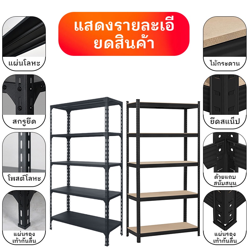 mok-ชั้นวางของเหล็ก-60-70-90cm-ทำจากโครงเหล็กทั้งหมด-สามารถรับน้ำหนักได้-300-กิโลกรัม-ชั้นวางหนังสือ