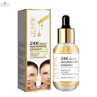 Dreamer เอสเซนส์ไนอะซินาไมด์ ทองคํา 24K ขนาด 15 มล. : The Ultimate Solution สําหรับต่อต้านริ้วรอย ไวท์เทนนิ่ง ให้ความชุ่มชื้น ต่อต้านริ้วรอย กระชับผิว