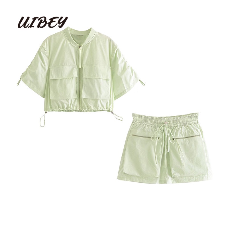 uibey-เสื้อเชิ้ตแฟชั่น-กระโปรงยาวครึ่งตัว-23087