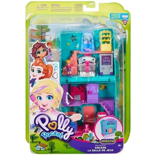 ❤ ชุดของเล่นตุ๊กตา Polly Pocket Pollyville Arcade Playset With Micro Polly & Lila ของขวัญวันเกิด สําหรับเด็ก O58M