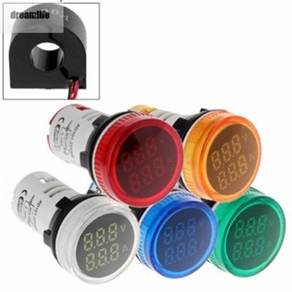 【DREAMLIFE】Electronic Digital Voltmeter Meter Round Set Wire 22mm Ammeter Equipment