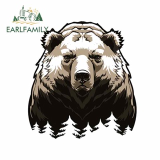 Earlfamily สติกเกอร์ไวนิล ลายหมี กันแดด ขนาด 13 ซม. สําหรับติดตกแต่งหน้าต่างรถยนต์ รถจักรยานยนต์
