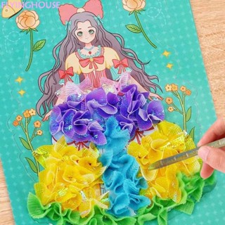 6 In 1 DIY ภาพวาด สติกเกอร์หัตถกรรม ของเล่นเด็ก เด็กผู้หญิง ศิลปะ Poking Princess แฮนด์เมด การศึกษา เวทมนตร์ เด็ก ของขวัญ