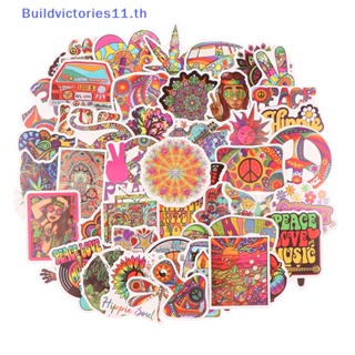 Buildvictories11 สติกเกอร์ ลายฮิปปี้ สไตล์คลาสสิก สําหรับติดตกแต่งสเก็ตบอร์ด 50 ชิ้น