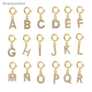 [Beautyoufeel] สร้อยคอโซ่ สเตนเลส จี้ตัวอักษร ประดับเพทาย สีทอง เครื่องประดับแฟชั่น สําหรับผู้หญิง DIY
