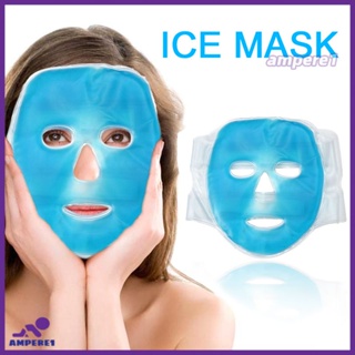 Pvc Cold Gel Face Mask Blue Full Face Cooling Mask บรรเทาความเมื่อยล้าแผ่นผ่อนคลายความหมองคล้ำด้วยหน้ากากปิดตาเย็น ลบวงกลมสีเข้มหน้ากากปิดตาเย็น Sleep Mask Eye Pad -AME1