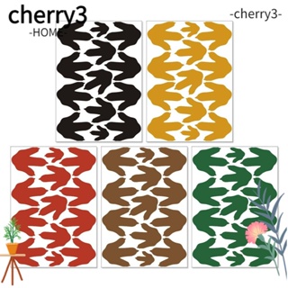 Cherry3 สติกเกอร์ไวนิล ลายรอยเท้าไดโนเสาร์ ลอกออกได้ สําหรับติดตกแต่งผนังห้องนอนเด็กผู้ชาย ห้องนั่งเล่น