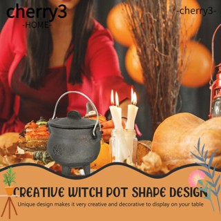 Cherry3 หม้อแม่มด เมทัลลิก ขนาดเล็ก พร้อมฝาปิด สไตล์วินเทจ สําหรับปาร์ตี้ฮาโลวีน