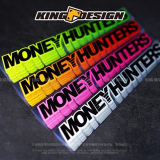 สติกเกอร์สะท้อนแสง ลาย MONEY HUNTERS สําหรับติดตกแต่งหน้าต่าง หมวกกันน็อค