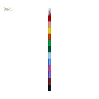 Dudu ดินสอสี 12 สี ซ้อนกันได้ ยาว 10 สี สําหรับเด็กนักเรียน บ้าน คริสต์มาส Pa