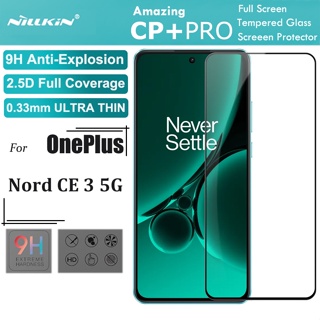 Nillkin กระจกนิรภัยกันรอยหน้าจอ 0.33 มม. 2.5D HD 9H กรอบสีดํา สําหรับ OnePlus Nord CE3 5G CP+Pro