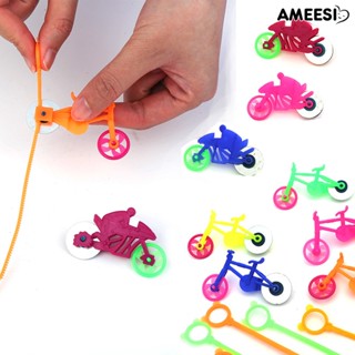 Ameesi 10 ชิ้น มือดึง ของเล่น ขนาดพกพา - ฟรี จักรยานขับเคลื่อนเฉื่อย / รถจักรยานยนต์ นาฬิกา งานของเล่น ความบันเทิง ของเล่นโต้ตอบ เปิดตัว ไจโร ดึงเชือก ของเล่น ของขวัญเด็ก