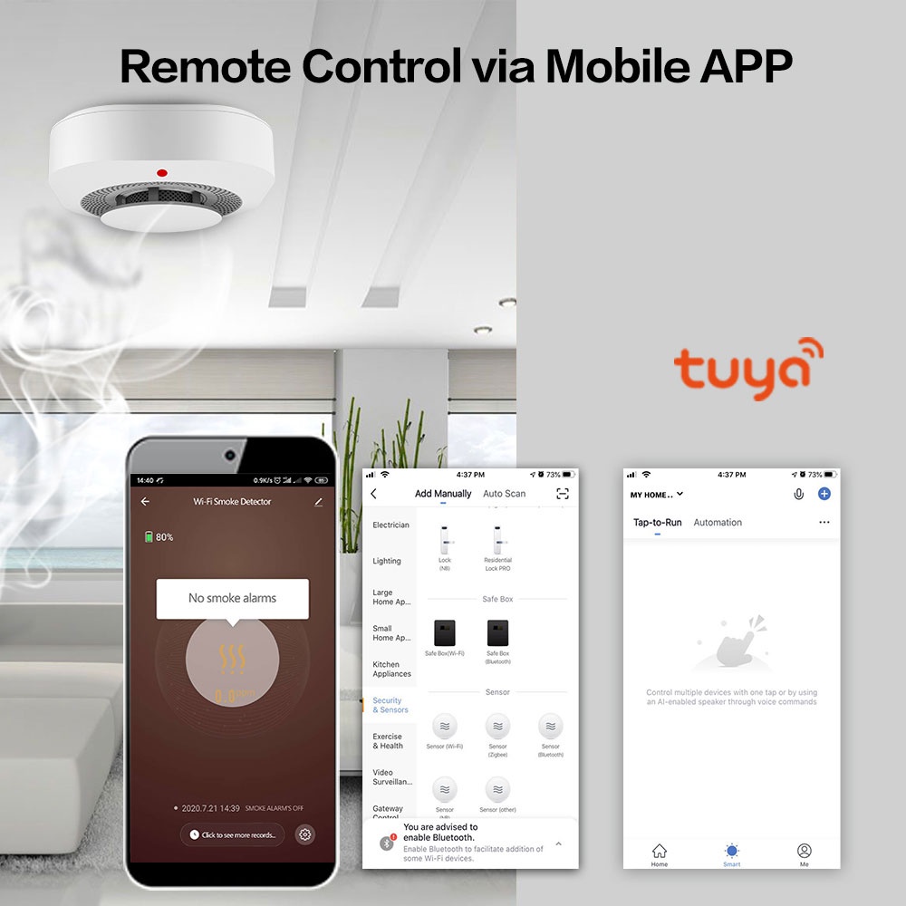 tuya-90db-wifi-smoke-detector-sensor-สัญญาณกันขโมย-ควันไฟ-กันไฟ-รักษาความปลอดภัยภายในบ้าน