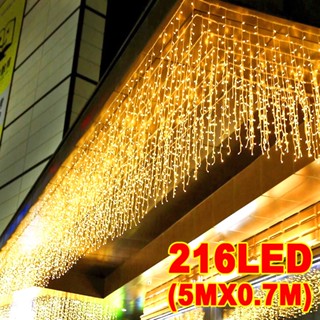 สายไฟหิ่งห้อย Led 216 96 ดวง 16 หยด สําหรับตกแต่งปาร์ตี้คริสต์มาส และงานแต่งงาน