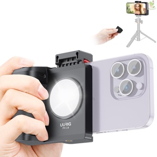 Uurig PH-14 ขาตั้งโทรศัพท์มือถือไร้สาย พร้อมไฟ LED ในตัว สําหรับสมาร์ทโฟน Vlog Selfie 8.9