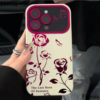 เคสโทรศัพท์มือถือ แบบนิ่ม ลายดอกกุหลาบ ไล่โทนสี ขนาดใหญ่ สําหรับ Apple Iphone 14promax 13pro 12 11 7p 8LWO