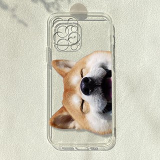 ใหม่ เคสโทรศัพท์มือถือนิ่ม แบบใส ลายสุนัขหน้ายิ้มน่ารัก สําหรับ Apple 14pro 13 11