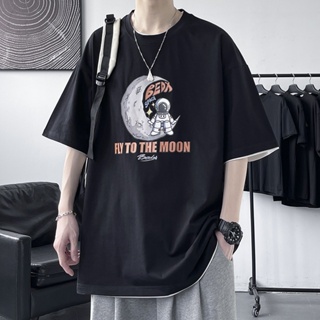 【hot sale】◙∋American retro เสื้อยืดแขนสั้นชายทั้งหมดตรงกับฤดูร้อน 2022 tide แบรนด์ครึ่งแขน nasa astronaut เสื้อผ้าเสื้อย