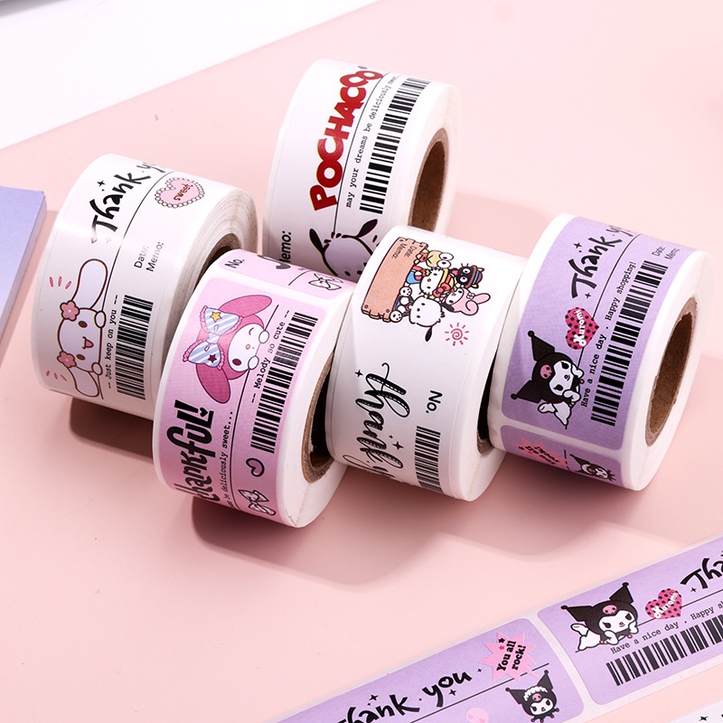 sanrio-ins-สติกเกอร์ซีล-ลายตั๋ว-มีกาวในตัว-สําหรับติดตกแต่งกล่องบรรจุภัณฑ์-120-ชิ้น-ต่อม้วน