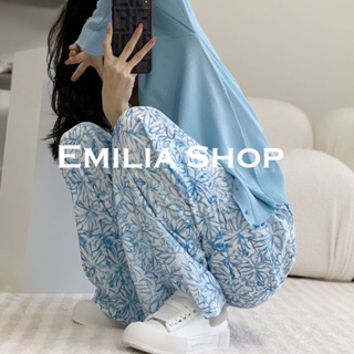 EMILIA SHOP กางเกงขายาว กางเกงเอวสูง สบายสไตล์ สไตล์เกาหลี 2023 ใหม่ A23L0EV 0410