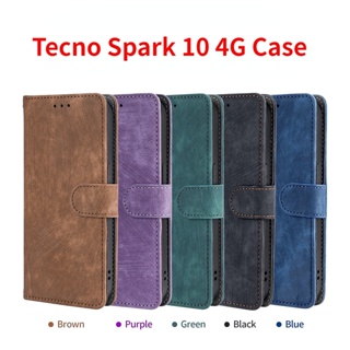 Tecno Spark 10 4G เคสหรูหรา หนัง PU กระเป๋าสตางค์ เคสกันกระแทก