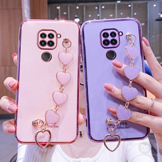 เคสโทรศัพท์มือถือ พร้อมสายคล้องมือ ลายหัวใจ หรูหรา สําหรับ Xiaomi Redmi Note 12 11 10 9 8 Pro 9S 10S 11S