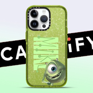 Casetify เคสโทรศัพท์มือถือ ลายมอนสเตอร์ตาโต กลิตเตอร์ สีเขียว สําหรับ iPhone 14ProMax 13Pro 13 11 12Promax 13Promax 11 12 13 14