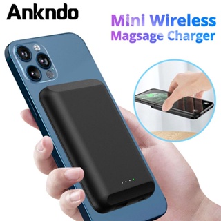 Ankndo พาวเวอร์แบงค์ไร้สาย แม่เหล็ก 15W ชาร์จเร็ว สําหรับ i-phone13 12 Mini USB C PD