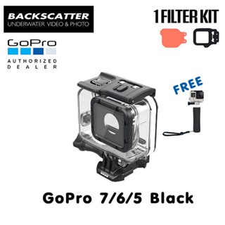 GoPro 7 / 6 / 5 Black Protective Housing + Backscatter FLIP10+ Dive Filter (20-40 ft) + Floating Hand Grip