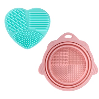 2pcs Tools Silicone Sponge Portable Washing Detergent Carrying Powder Puff Foldable Eco-friendly Cleansing Pad