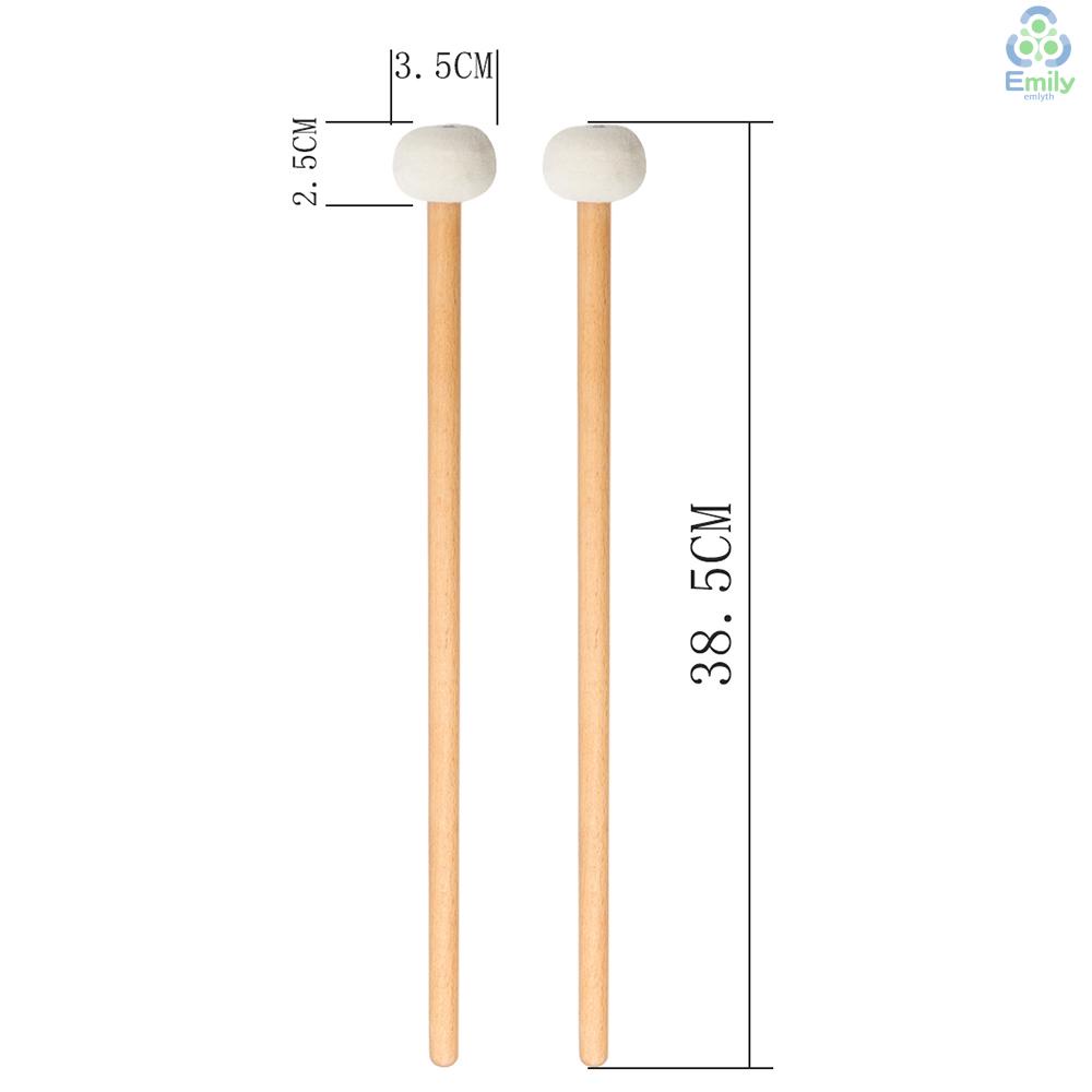 ไม้ตีกลองสักหลาด-พร้อมด้ามจับไม้-สีขาว-สําหรับเครื่องดนตรี-percussion-19-มาใหม่-1-คู่