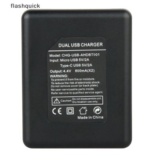 Flashquick ช่องเสียบพอร์ตคู่ ที่ชาร์จคู่ สําหรับอุปกรณ์เสริมกล้องแอคชั่น Hero 9