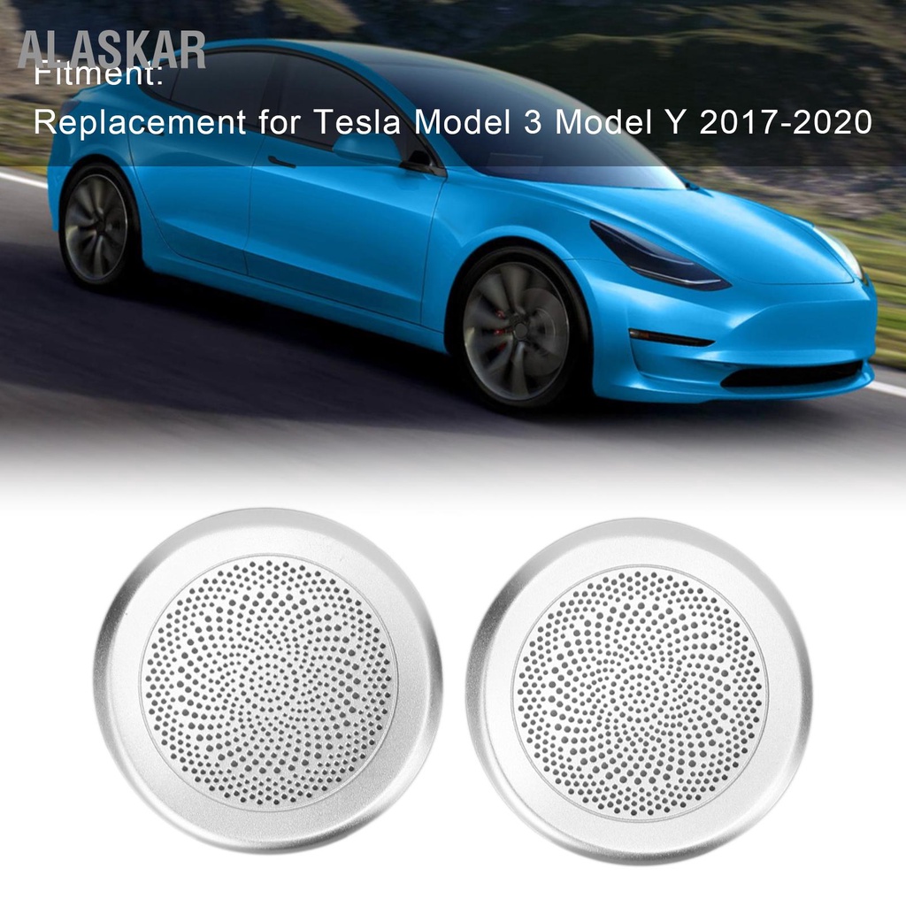 alaskar-คู่เสาฝาครอบลำโพงหลังคารถยนต์อุปกรณ์เสริมสำหรับรถยนต์สำหรับ-tesla-รุ่น-3-y-2017-2020