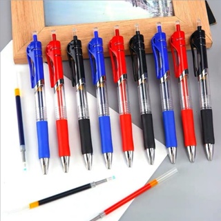 [ปริมาณมากราคาดี] K35 กดเจลปากกา 0.5mm ไส้ปากกาลูกลื่นลงนามปากกาประชุมปากกาสีดำสีแดงสีฟ้าสำนักงานเรียนรู้