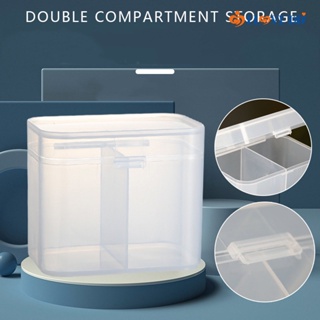 กล่องพลาสติก กันน้ํา 2 ช่อง แบบพกพา ประหยัดพื้นที่ สําหรับเก็บเครื่องประดับ แปรงแต่งหน้า