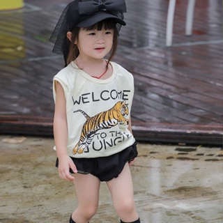 ชุดเสื้อแขนสั้น กางเกงขาสั้น แฟชั่นฤดูร้อน สไตล์เกาหลี สําหรับเด็กผู้หญิง อายุ 1-8 ปี 2023