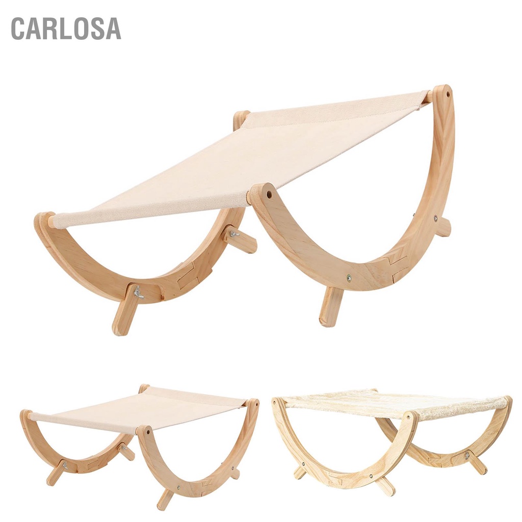 carlosa-ไม้แมวเปลญวนแมวแกว่งเตียงพับเตียงสัตว์เลี้ยงที่ถอดออกได้สำหรับแมวสุนัขสัตว์เลี้ยง